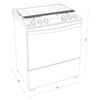 Imagen de Cocina a gas supergas WHIRPOOL Doble horno 5 h inox