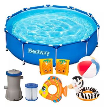 Imagen de Piscina combo Bestway 4678 lts inflables de regalo bomba y filtro