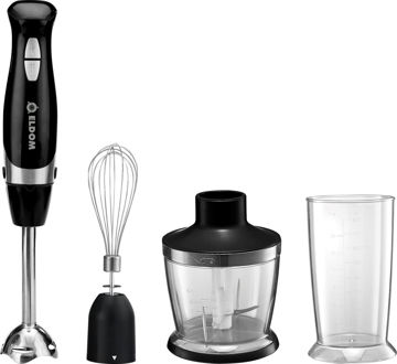 Imagen de Mixer Eldom M4-1 4 en 1 3 vel 600w  incluye vaso picador 500 ml