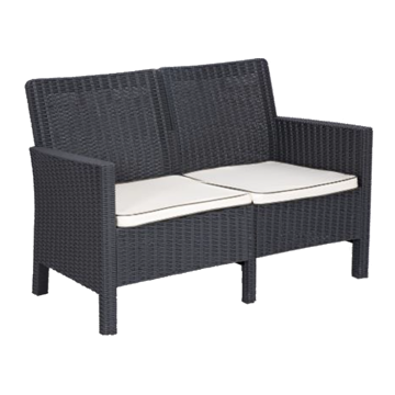 Imagen de Sofá NOVA exterior resina simil ratan 2 asientos 2 almohadones