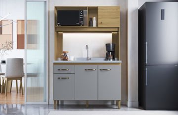 Imagen de Mueble kit cocina Decibal 4p 1 cajon GRIS MARRON CO1202 1 caja