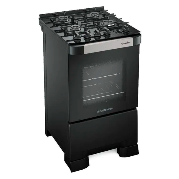 Imagen de Cocina a gas supergas Mueller DECORATO VETRO NEGRO 4h 610001545
